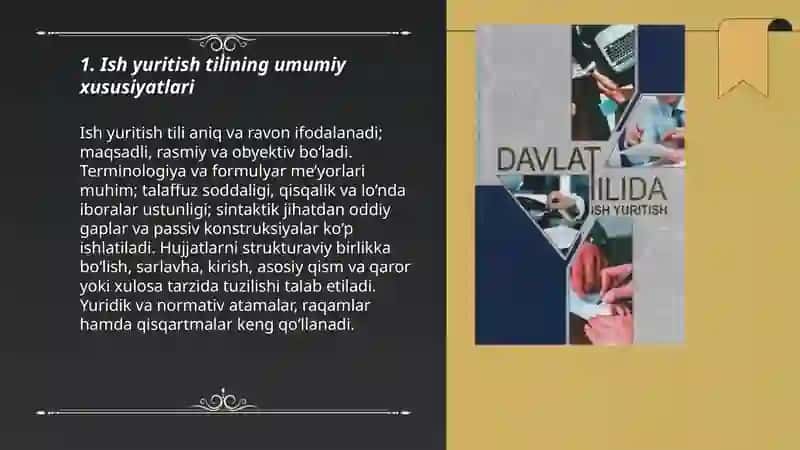 Ish yuritish tili va uslubi 3
