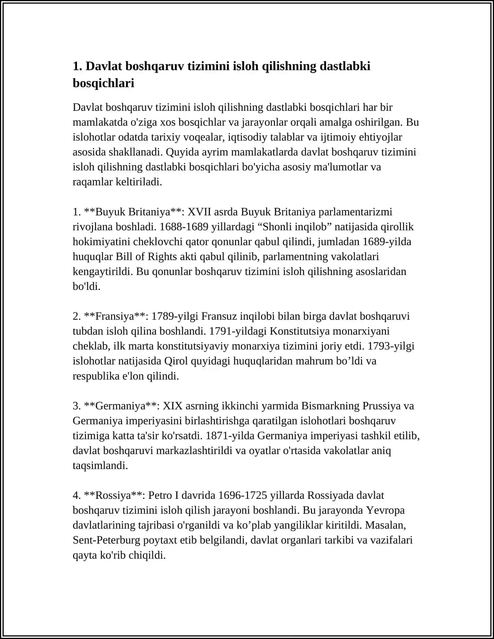 MUSTAQILLIK YILLARIDA DAVLAT BOSHQARUV TIZIMINIDA AMALGA OSHIRILGAN ISLOHOTLARNING XUSUSIYATLARI HAQIDA 3