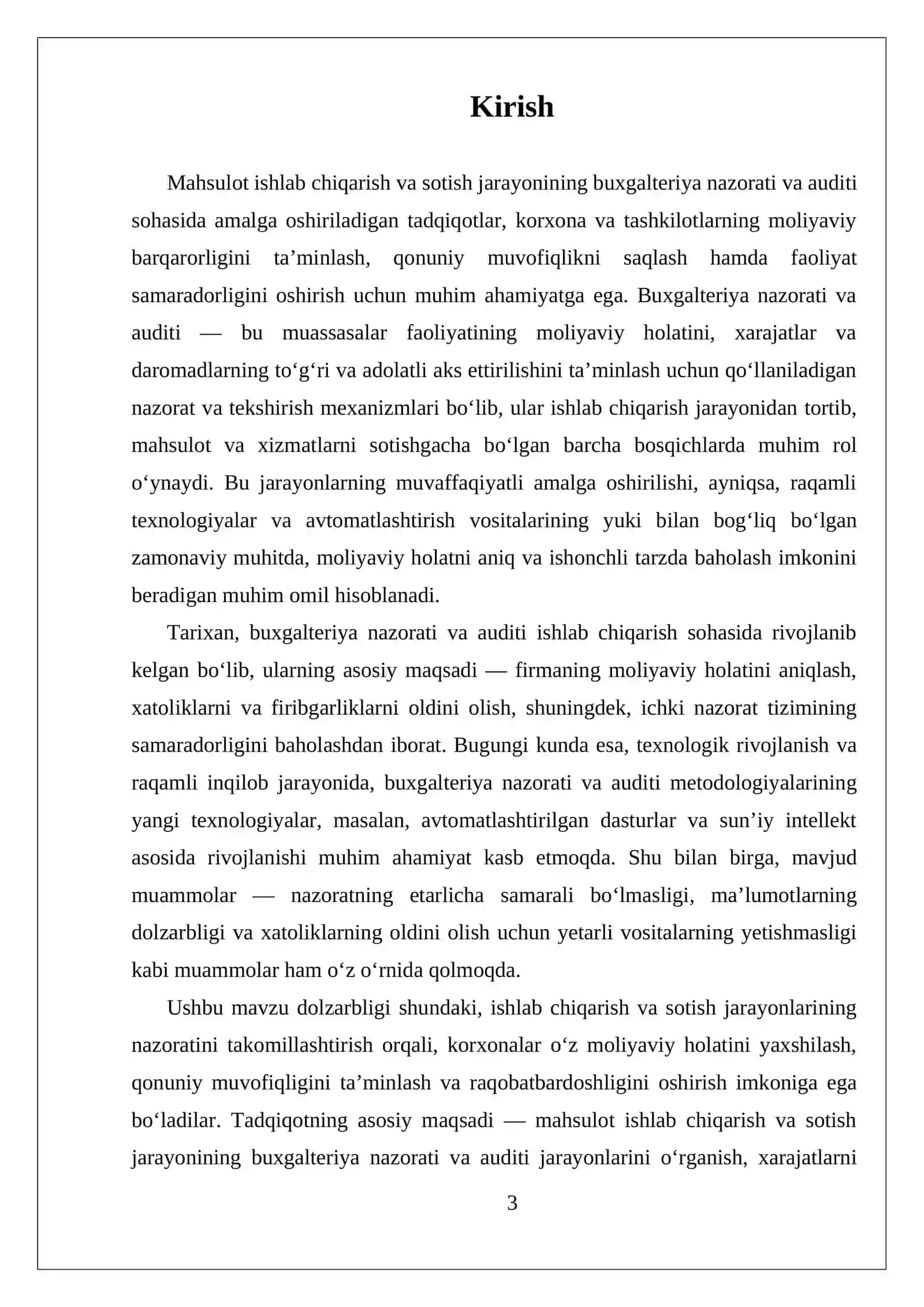 MAHSULOT ISHLAB CHIQARISH VA SOTISH JARAYONINING BUXGALTERIYA NAZORATI VA AUDIT 3