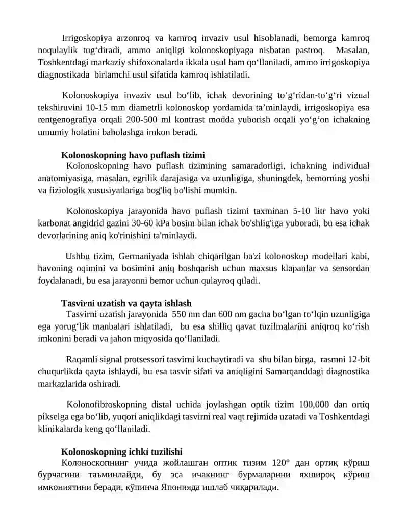 Kolonoskop optik tizimi 3
