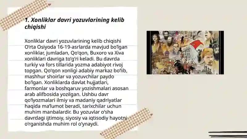 Xonliklar davri yozuvlar tarixi 3