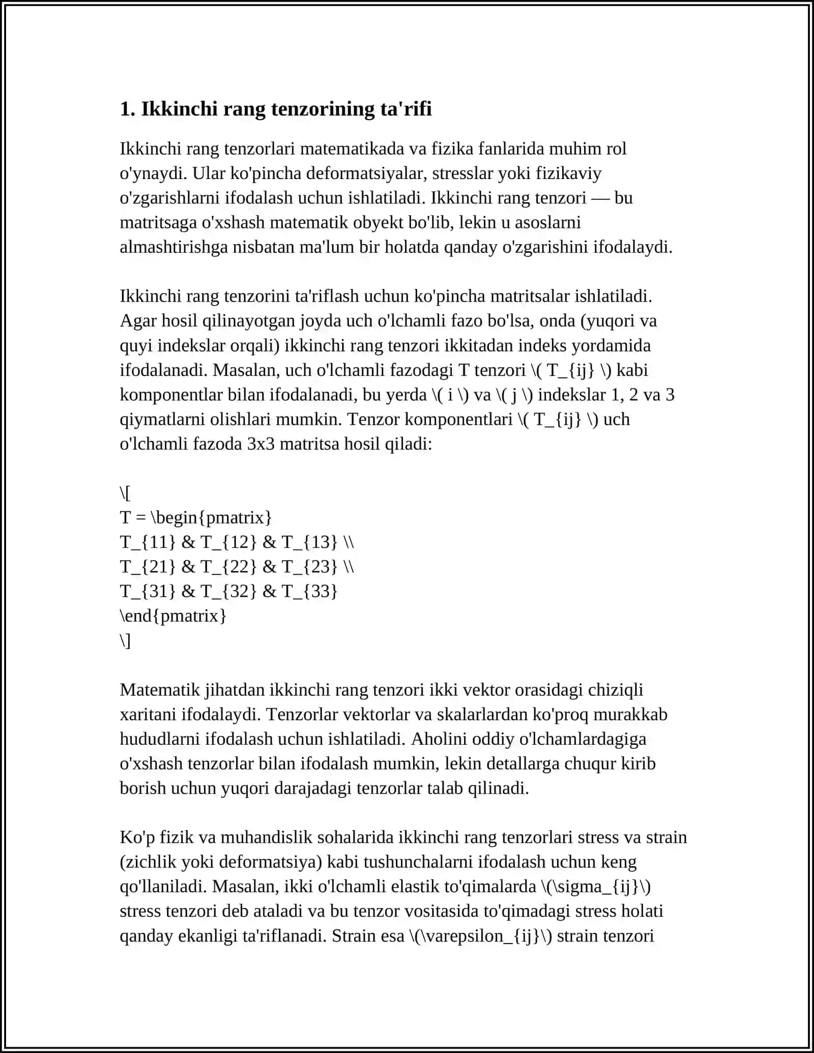 IKKINCHI RANG TENZORI 3
