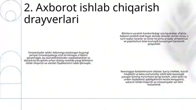 Axborotni Jamiyatda Tutgan O‘Rni Va Ahamiyati 3