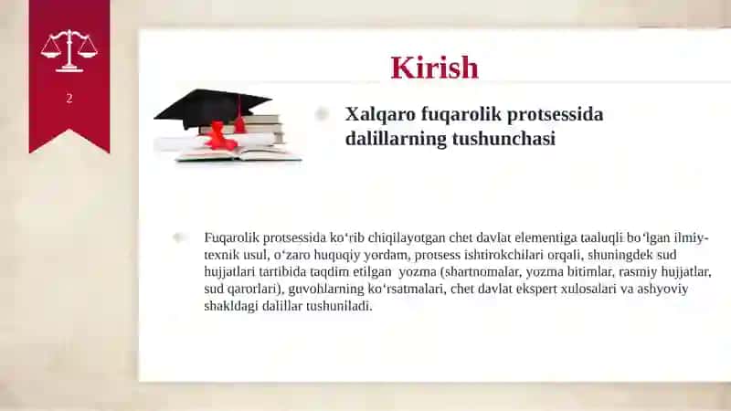 Xalqaro fuqarolik protsessida dalillarni taʼminlash 3