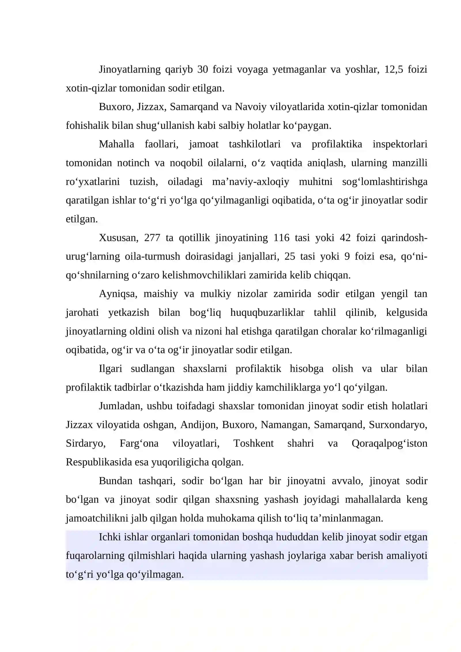 Hozirgi zamon yoshlar o`rtasida sodir qilinayotgan jinoyatchilikning oqibatlari 3