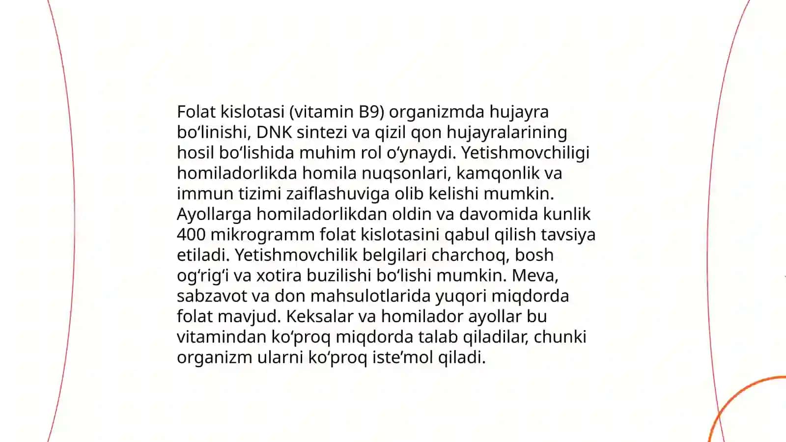 Folat kislotasining yetishmovchiligi 3