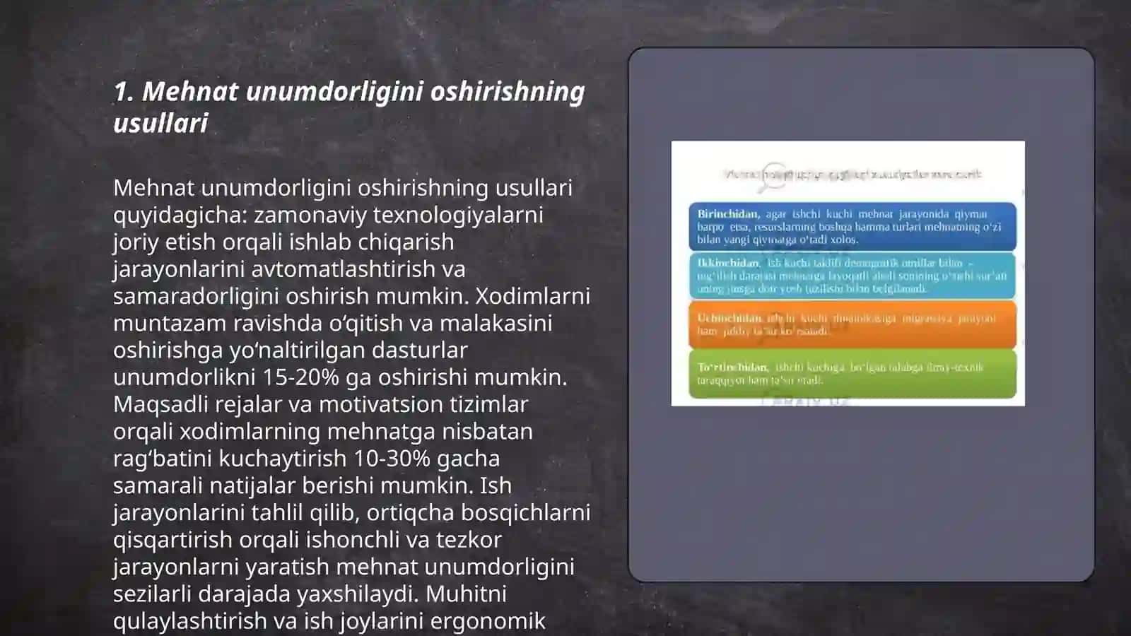 Mehnat unumdorligi va unga taʼsir etuvchi omillarni taxlili 3