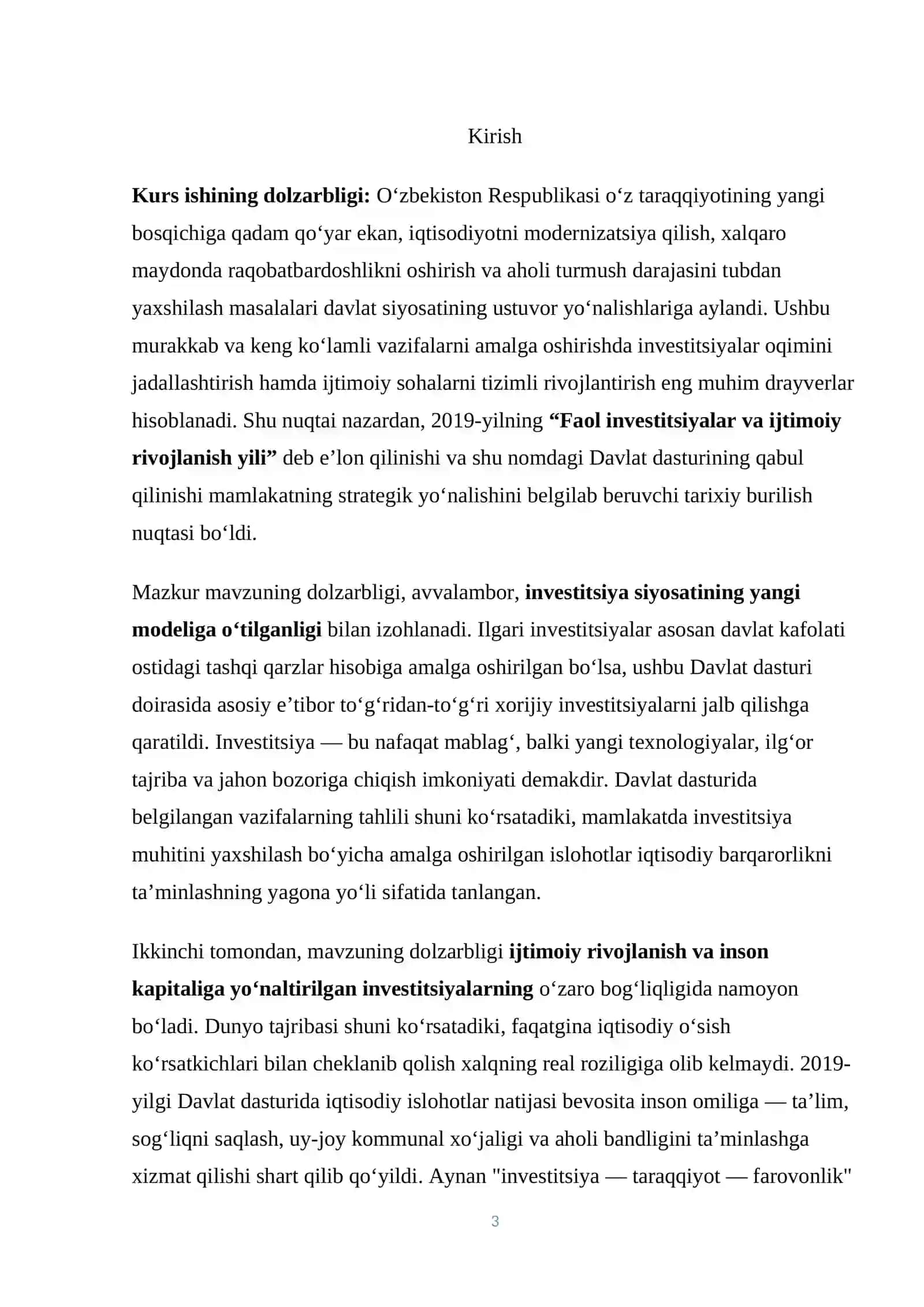 Faol investitsiyalar va ijtimoiy rivojlanish yili" Davlat dasturida koʻzda tutilgan vazifalar 3
