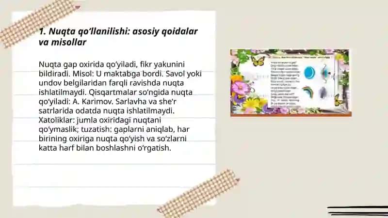 Nuqta, vergul va ularni qollanilishi 3