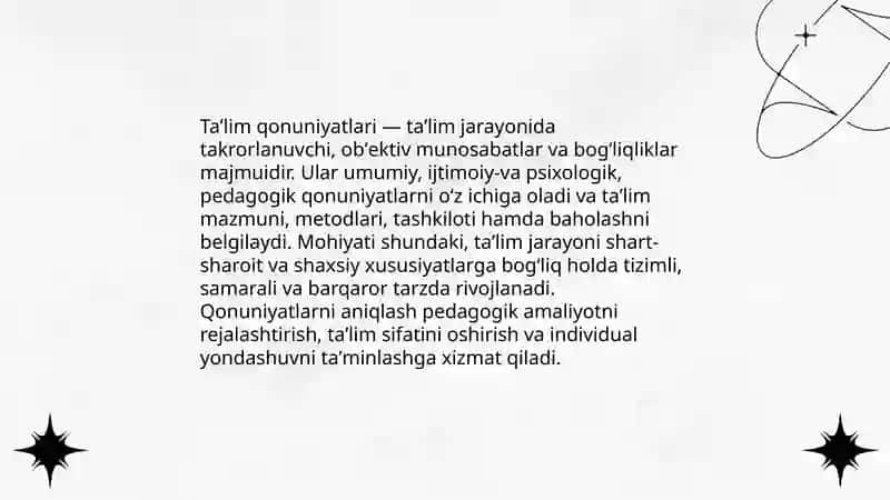 Taʼlim qonuniyatlari 3