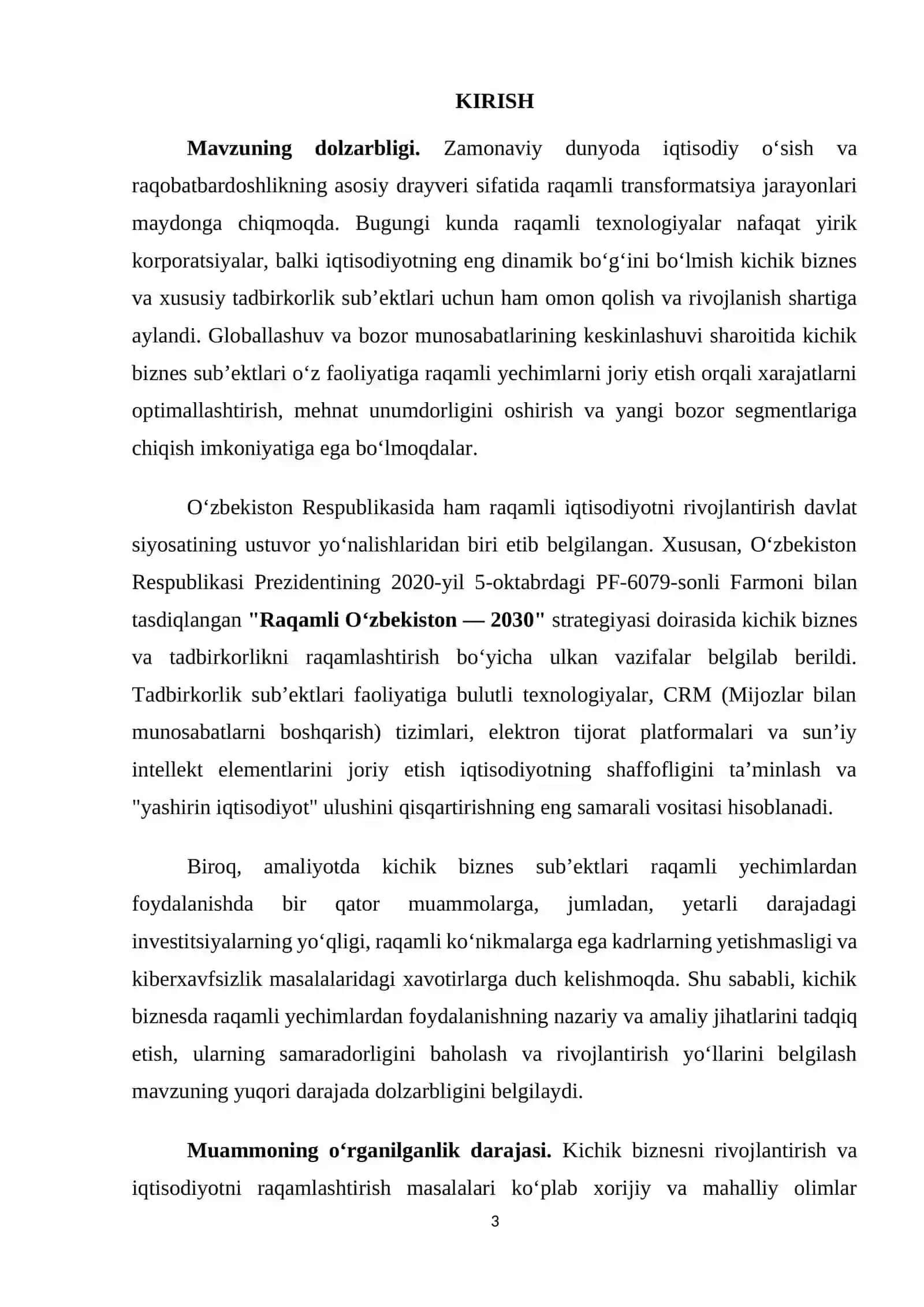 Kichik biznes va tadbirkorlikda raqamli echimlardan foydalanish samaradorligi 3