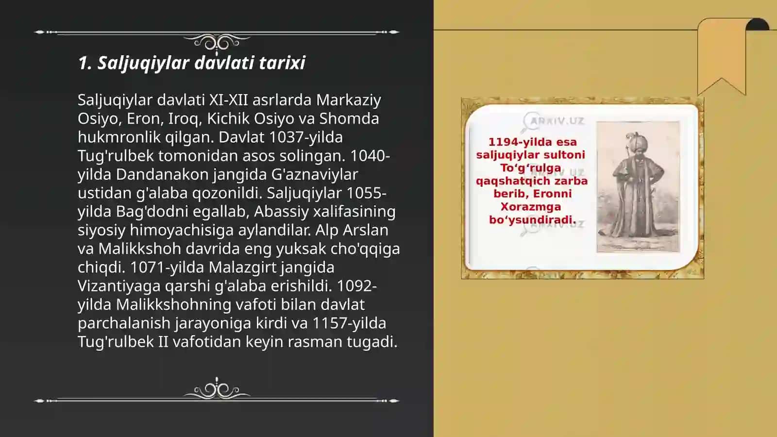 Saljuqiylar davlati tarixi 3