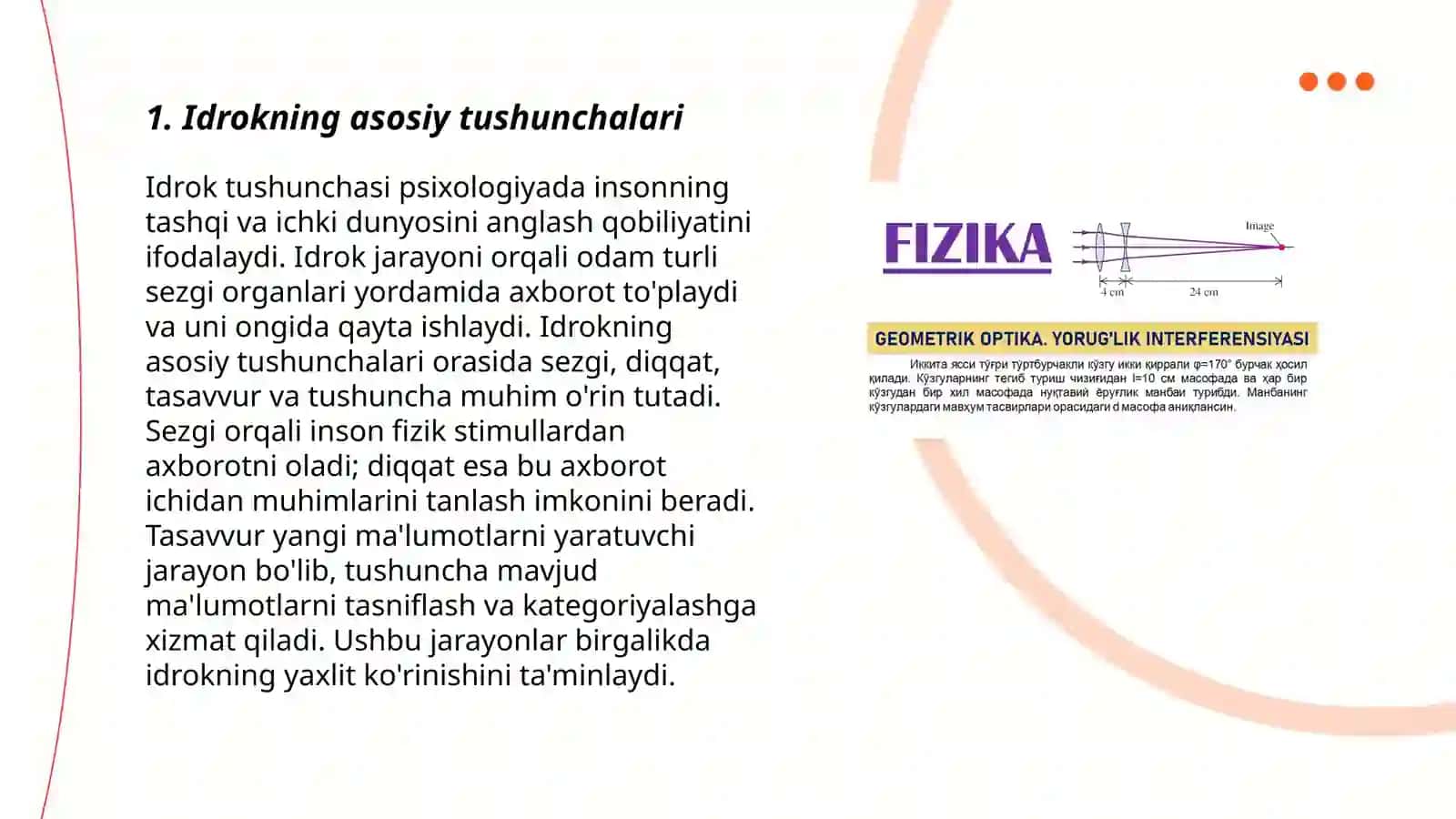 Idrokda kuzatish va kuzatuvchanlik 3