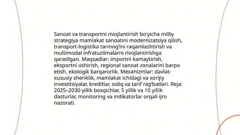 Davlatning sanoat va transportni rivojlantirish bo'yicha iqtisodiy siyosat 3