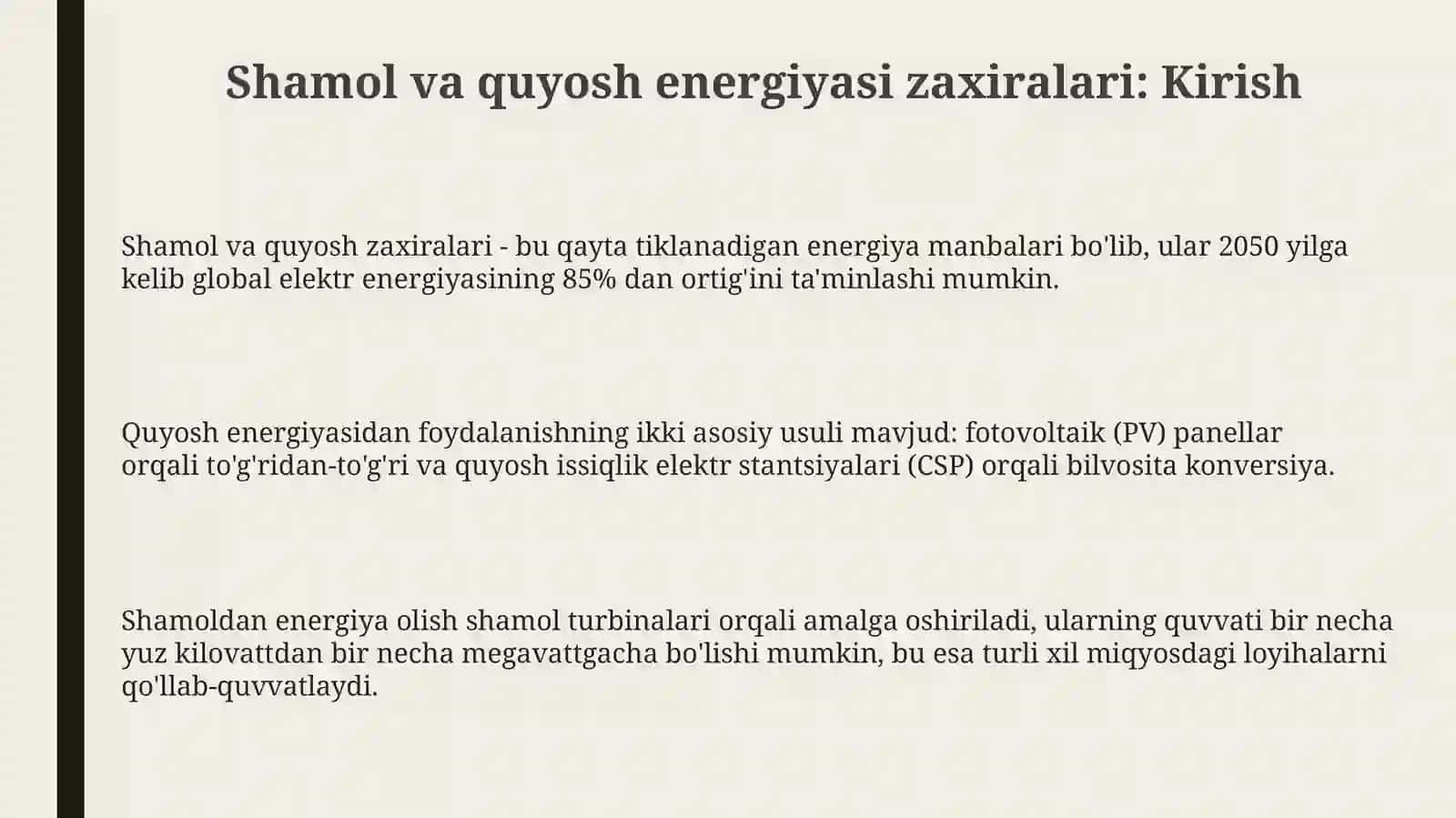 Shamol va quyosh energiya zaxiralari 3