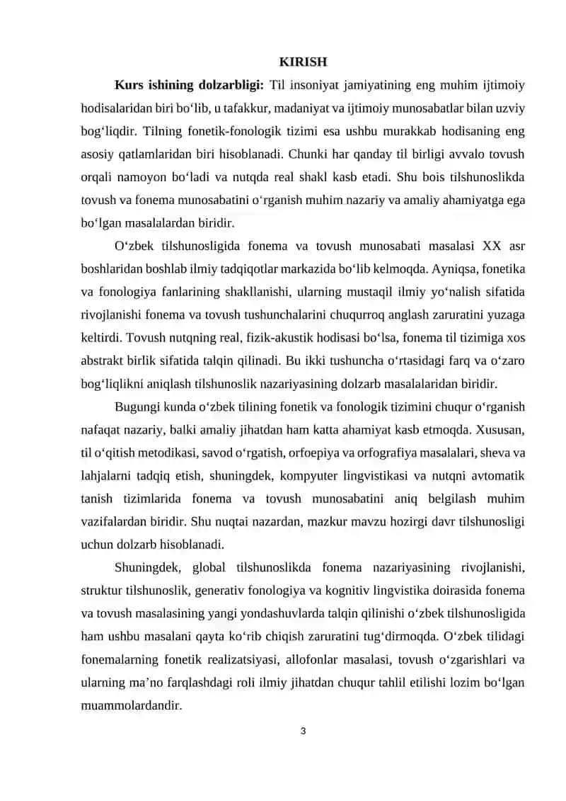 O‘ZBEK TILSHUNOSLIGIDA FONEMA VA TOVUSH MUNOSABATI TAVSIFI 3