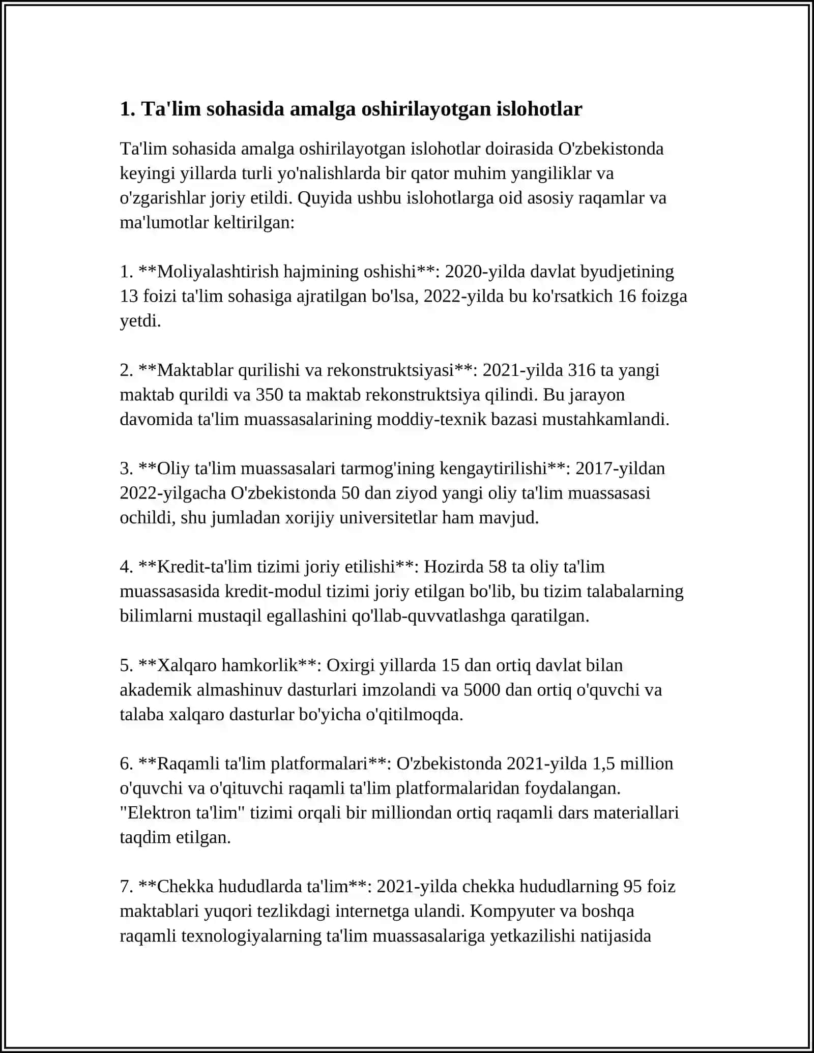 O'ZBEKISTONDA IJTIMOIY SOHADA AMALGA OSHIRILAYOTGAN O'ZGARISHLAR MAZMUNI VA MOHIYATI 3