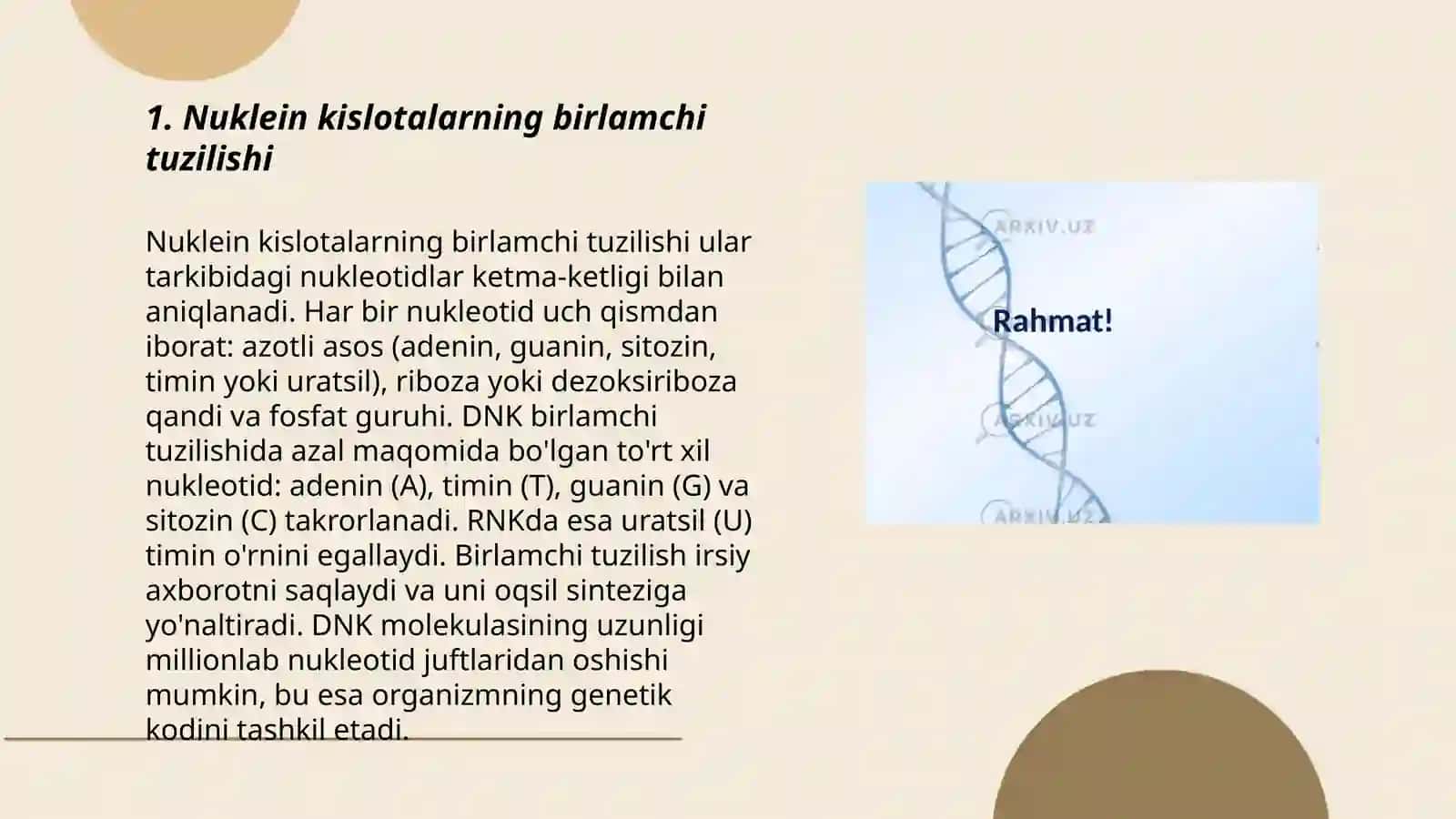 Nuklein kislotalarning birlamchi strukturasi 3