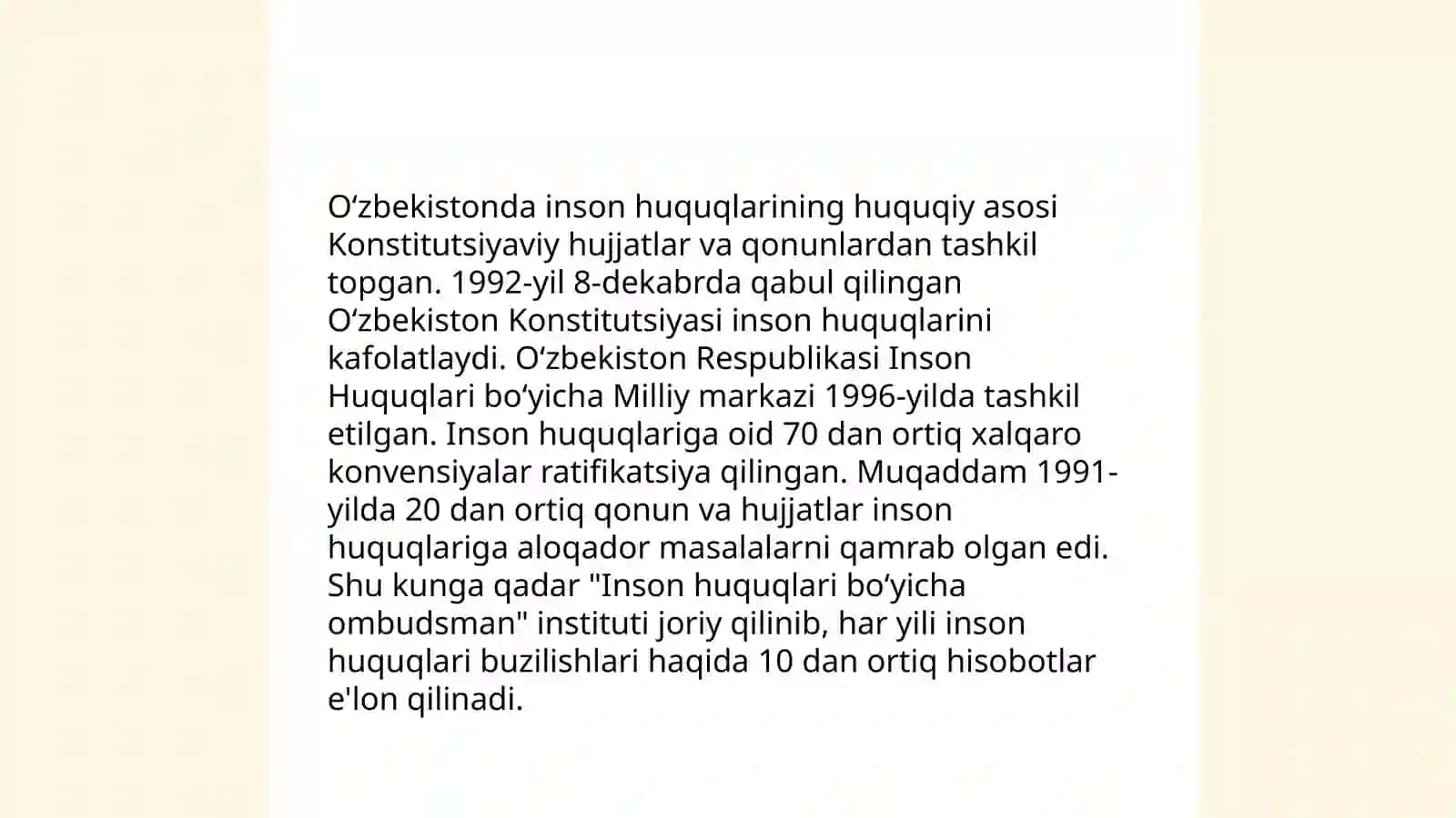 Oʻzbekistonda inson huquqlarining huquqiy asosi 3