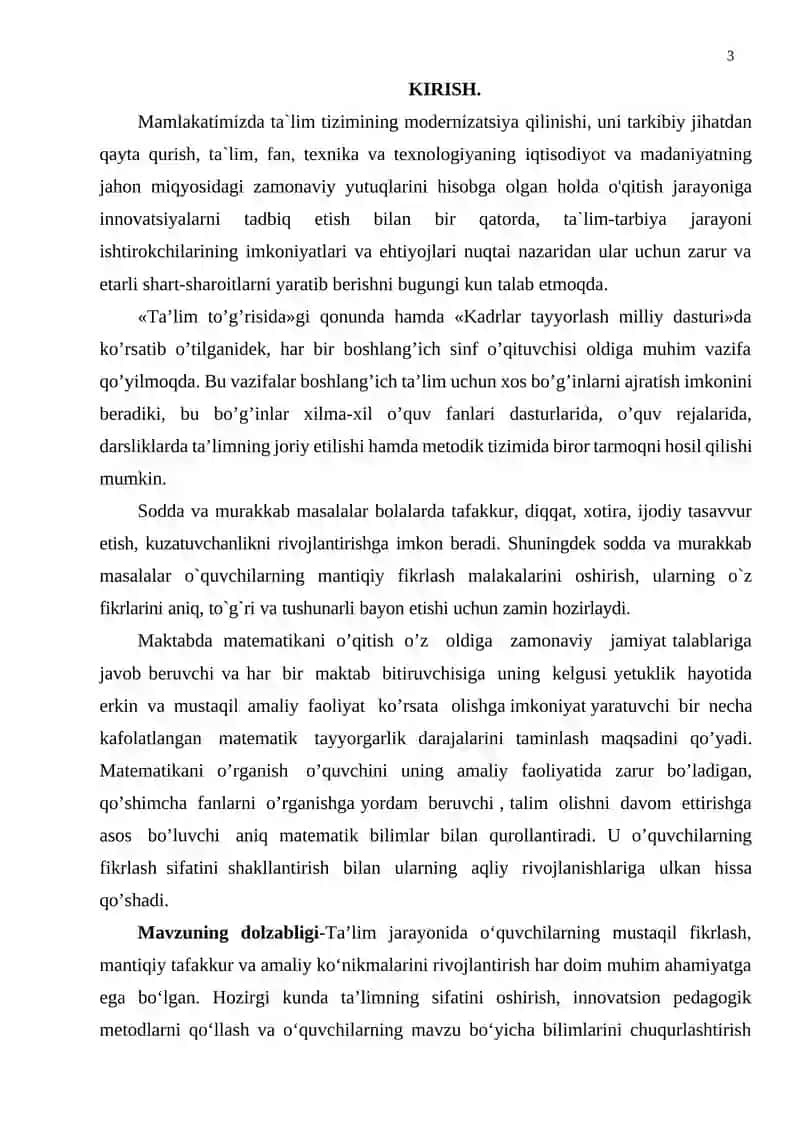 Tipik masalalar bilan ishlash metodikasi 3
