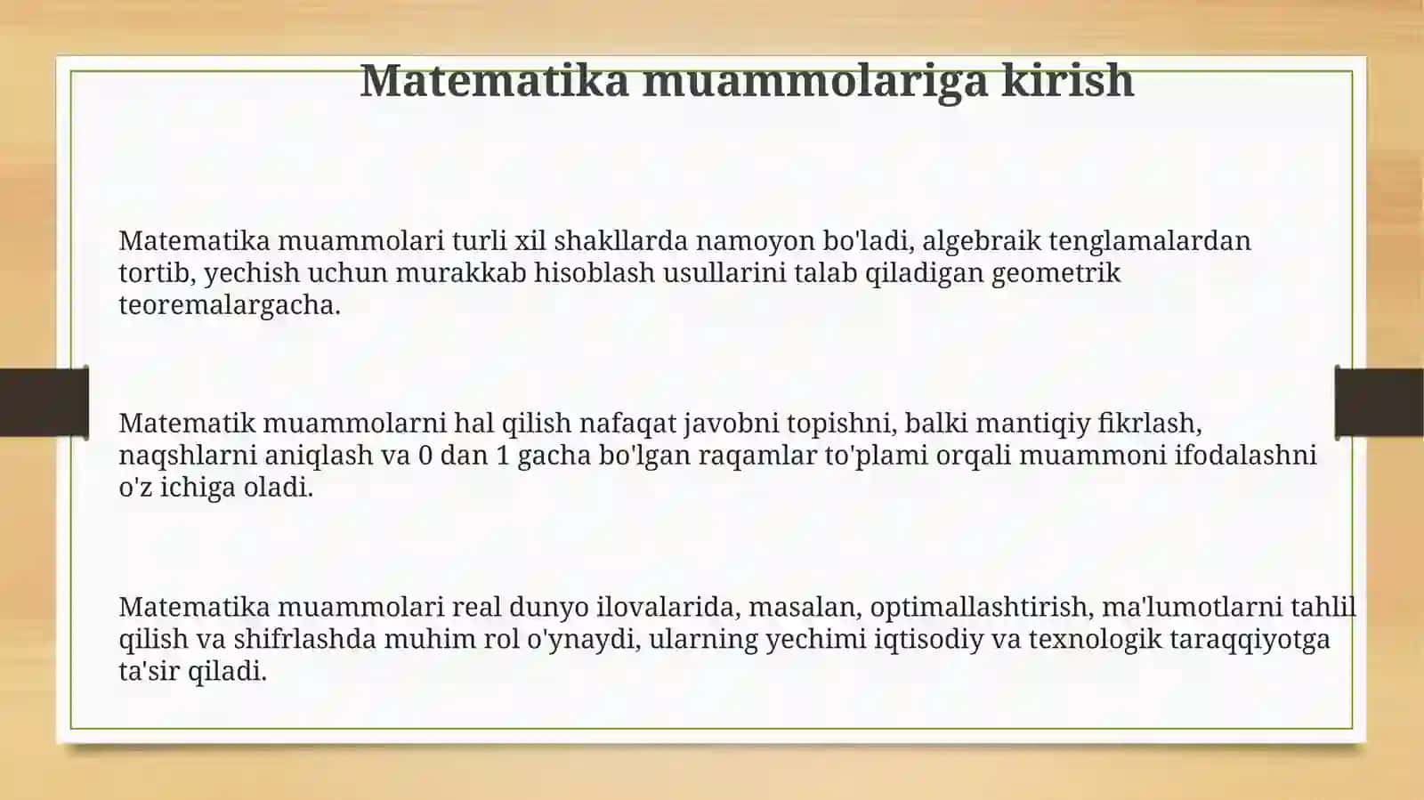 Matematika bo'yicha masalalar 3