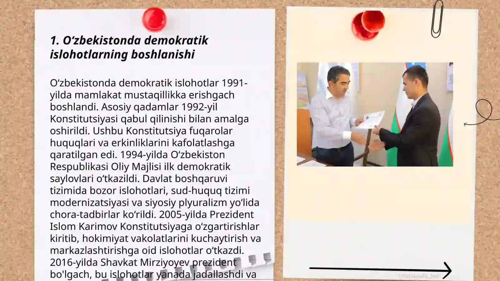 Oʻzbekistonda demokratik islohotlarning boshlanishi 3