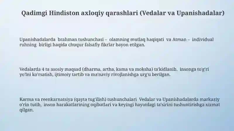 Qadimgi Hindiston axloqiy qarashlari (Vedalar va Upanishadalar) 3