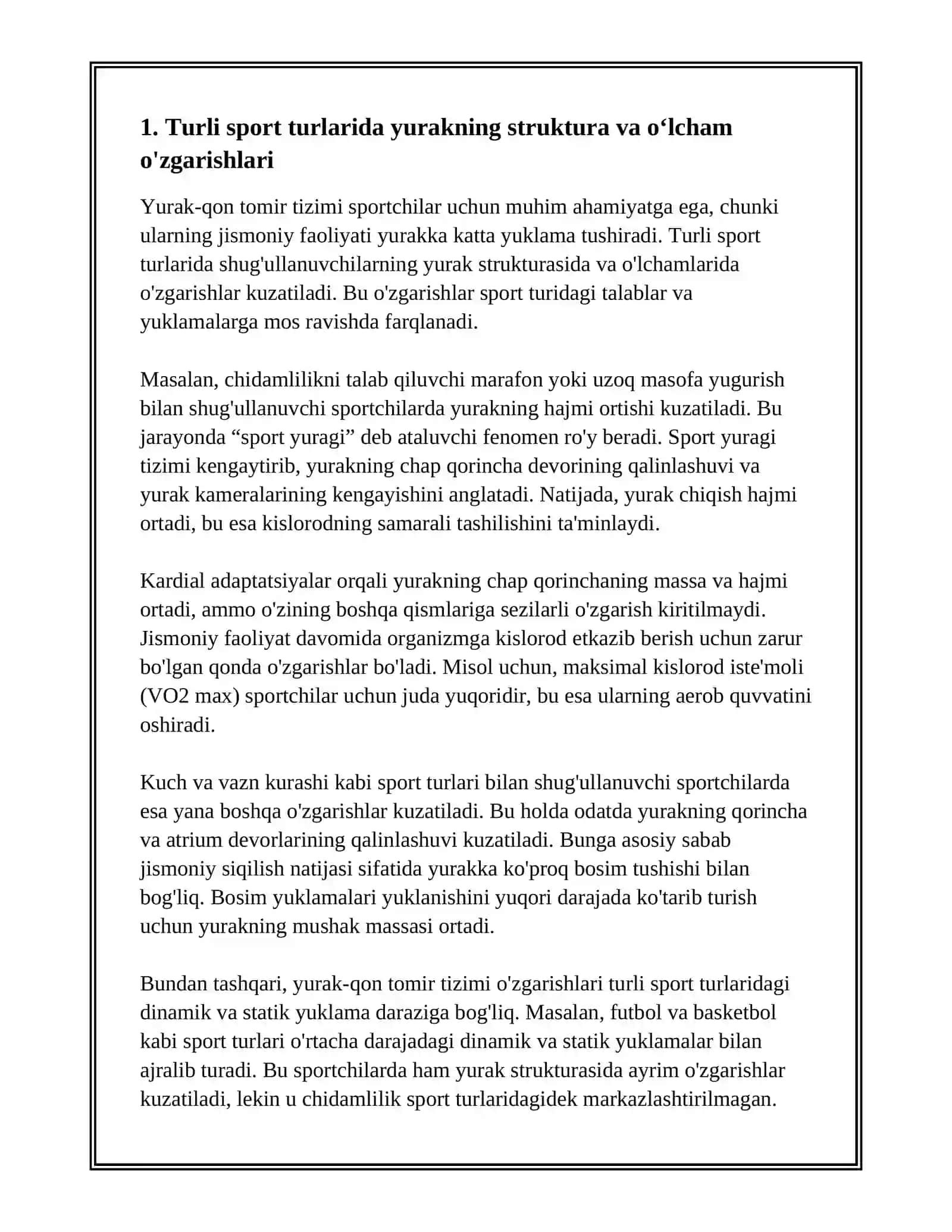 TURLI SPORTCHILARNING YURAK- QON TOMIR SISTEMASINING XUSUSIYATLARI 3