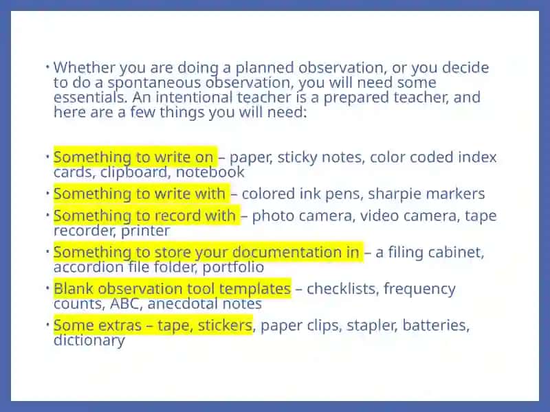Planned and spontaneous observation 3