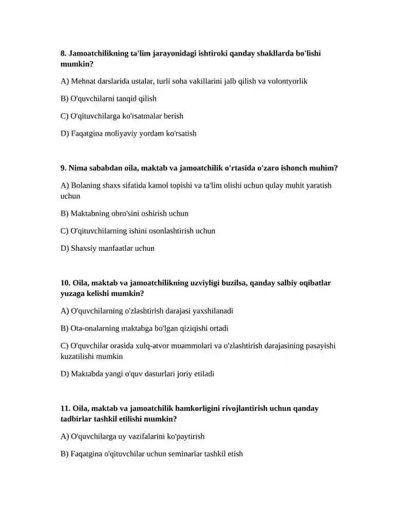 Oila, maktab va jamoatchilikning uzviyligi 3
