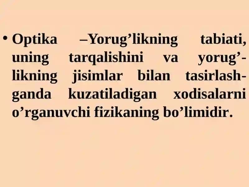 YORUG’LIK TO’LQIN NAZARIYASI ELEMENTLARI 3