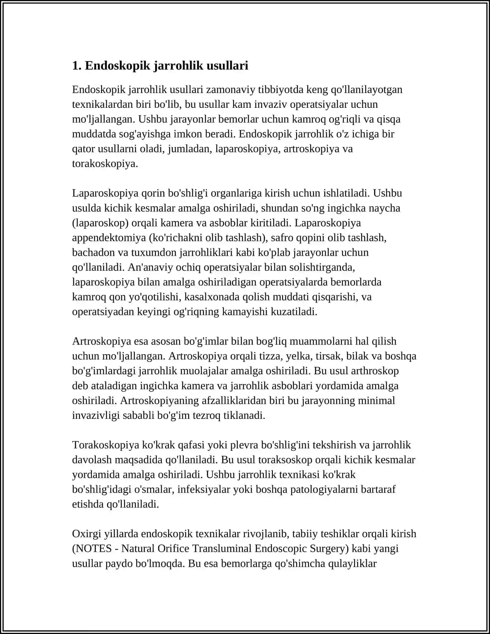 TIBBIYOTDA ENDOSKOPIK USULLARNING QULLANISHI 3