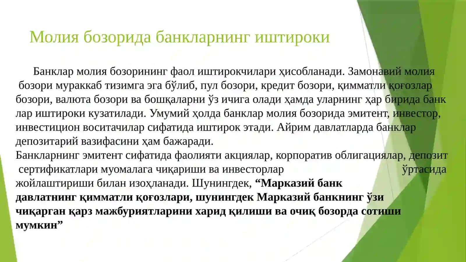 Banklar va boshqa moliyaviy vositachilari 3