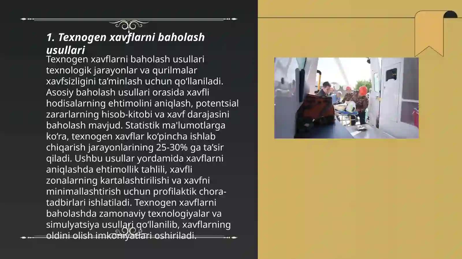 Texnogen xususiyatli favqulodda vaziyatlarni oldini olishga qaratilgan profilaktik tadbirlarni oʻrganish 3