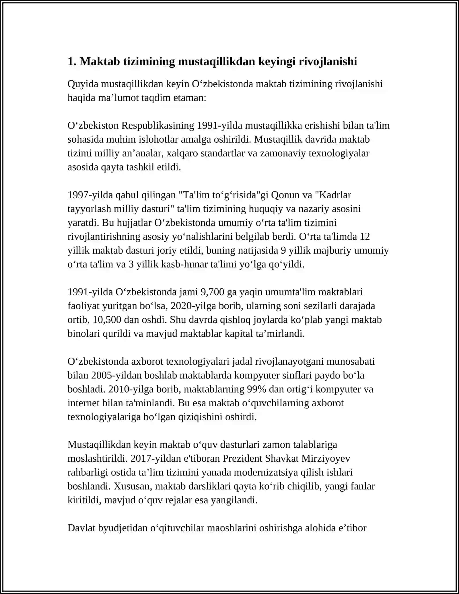 MUSTAQILLIKGACHA BOʻLGAN YILLARDA OʻZBEKISTONDA MAKTAB VA PEDAGOGIKA FANINING TARAQQIYOTI 3