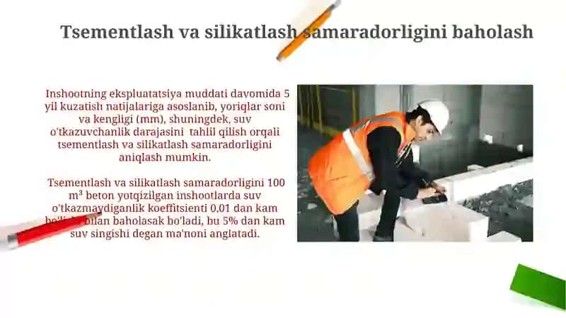 Gidrotexnika inshootlaridagi qurilish choklarini sementatsiyalash va silikatlash 3