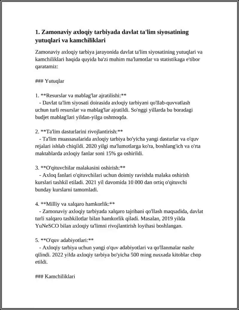 ZAMONAVIY AXLOQIY TARBIYANING YUTUQLARI VA KAMCHILIKLARI 3