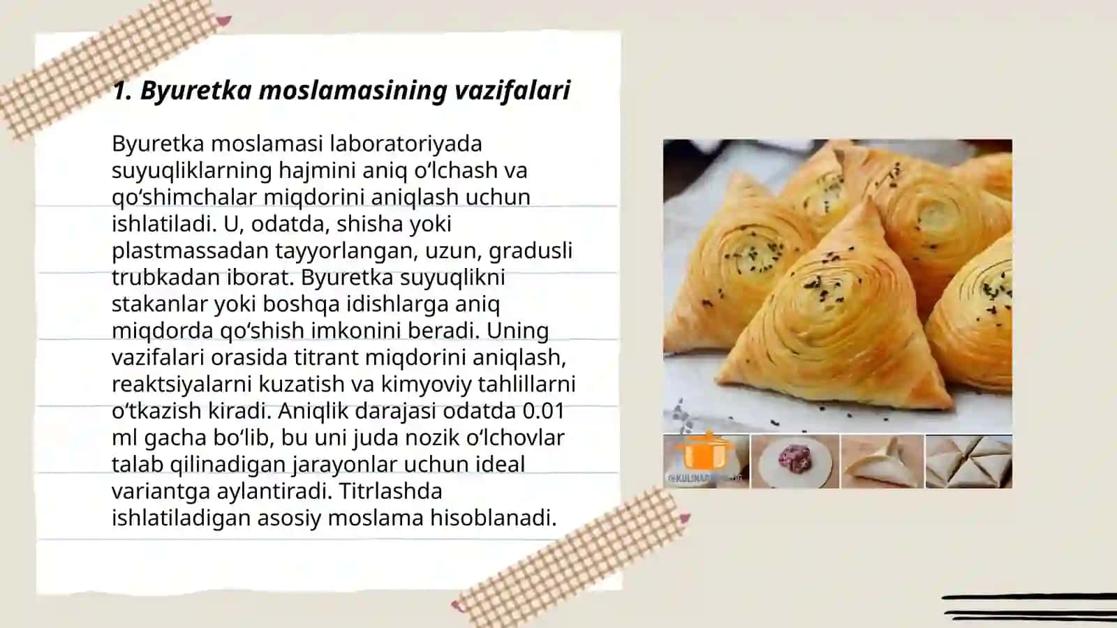 Byuretka moslamasi.Konsentrlangan eritmalarni tayyorlash usullari va murakkab miksturalar tayyorlash. Byuretka moslamasida qo’llaniladigan konsentratlar 3