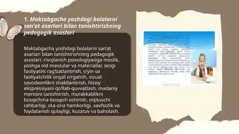 Maktabgacha yoshdagi bolalarni tasviriy san'at asarlari bilan tanishtirish 3