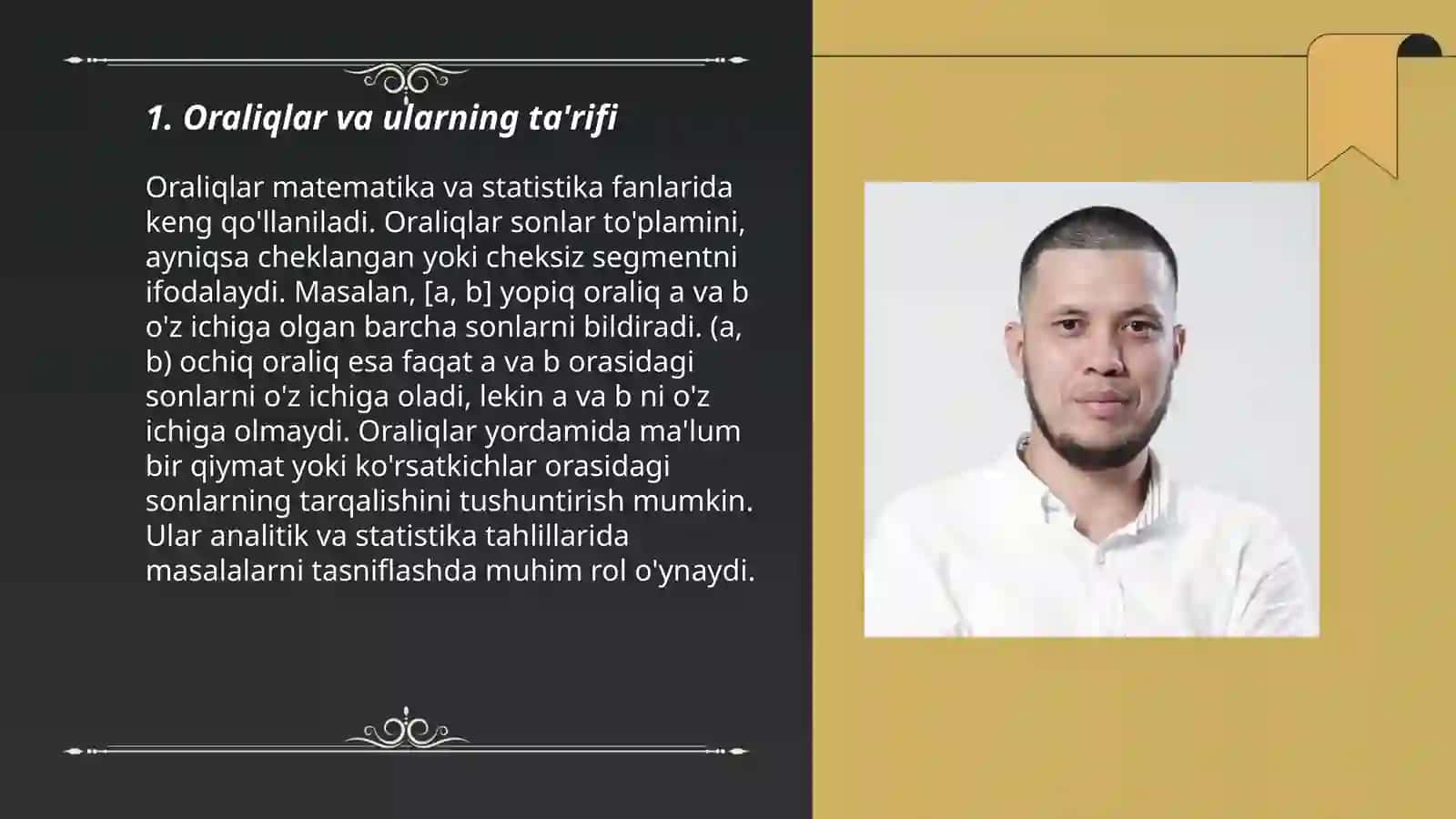 Oraliqlar va ularning ta'rifi 3