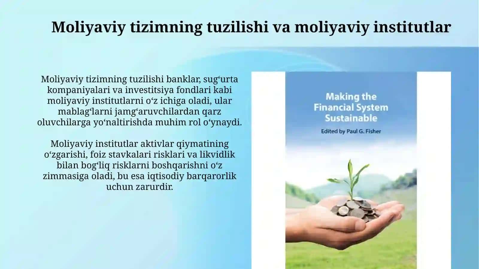 Moliyaviy tizimning asosiy elementlari 3