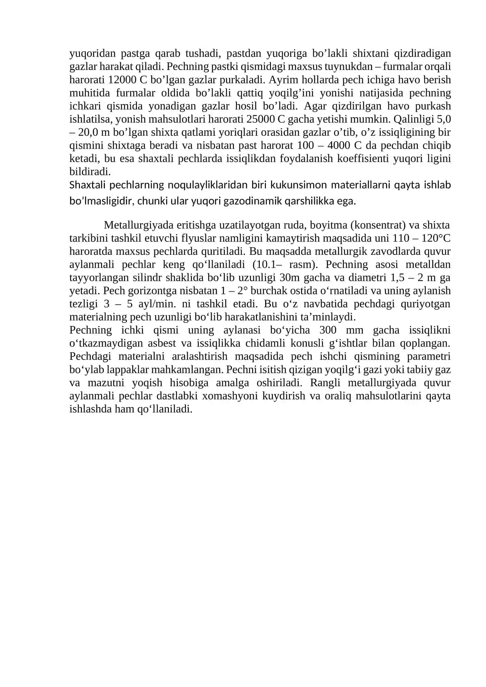 Kuydirish va quritish pechlarining umumiy harakteristikasi 3
