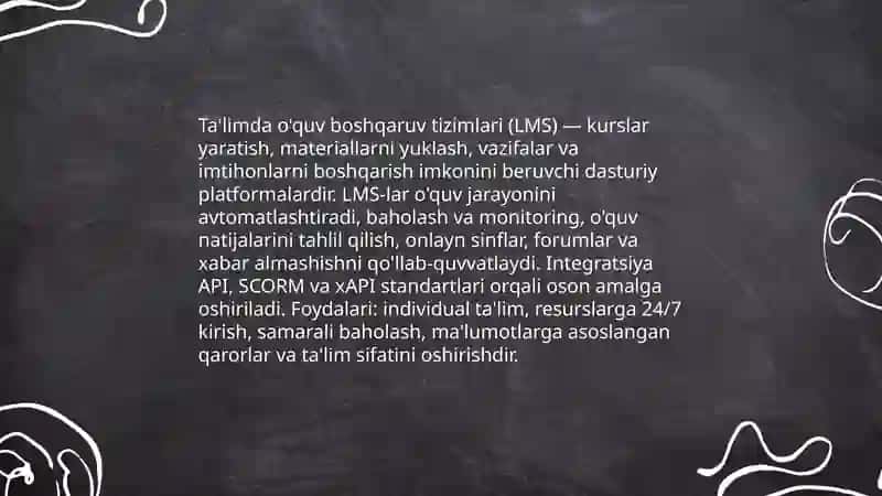 Ta'limda O'quv boshqaruv tizimlari (LMS) 3