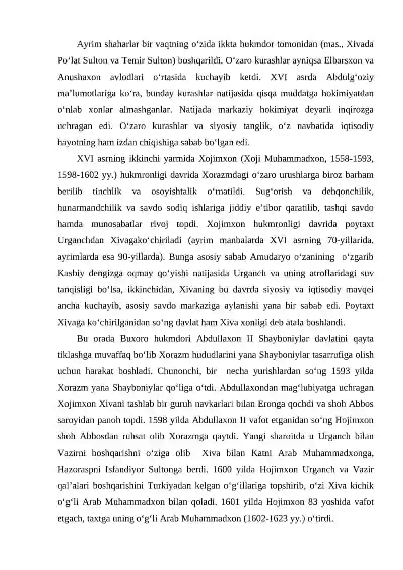 Xiva xonligi davlatchiligi tarixi 3
