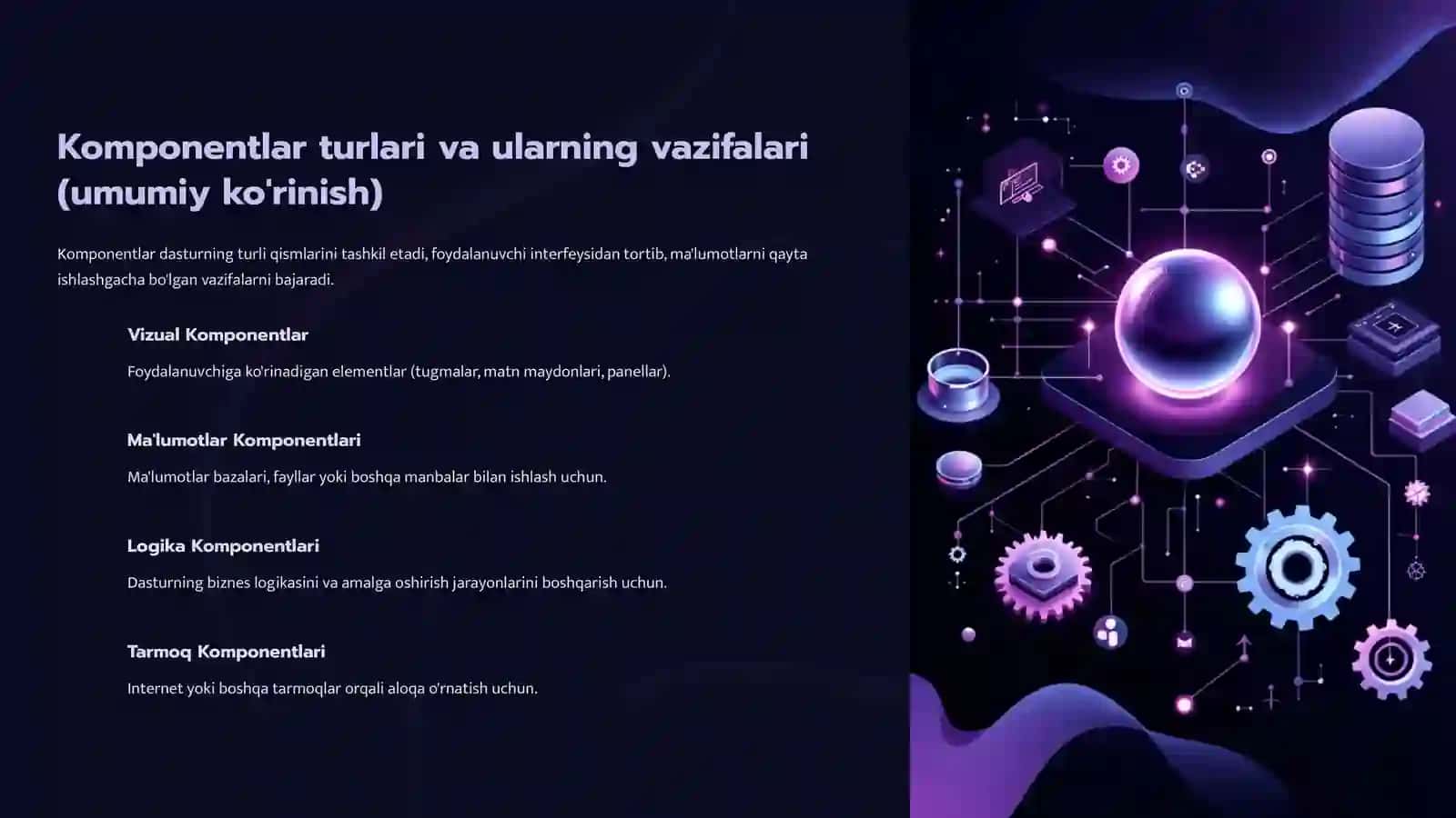 Dasturlash Asoslari: Komponentlarning xossalari 3