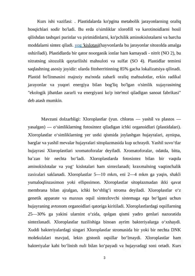 PLASTIDALAR,ULARNING TIPLARI VA TUZILISHI 3