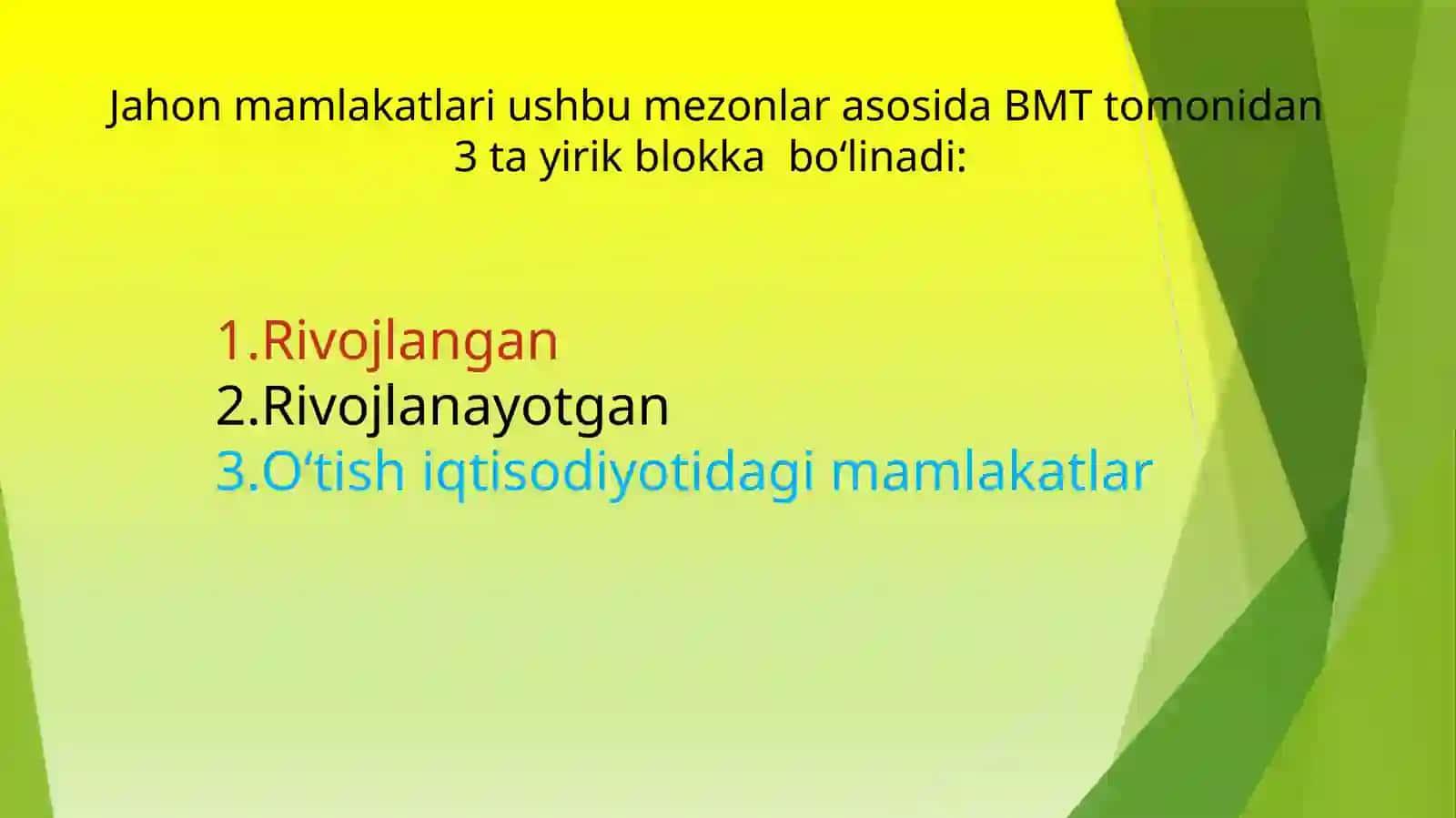 Jahon mamlakatlarining iqtisodiy rivoyati 3