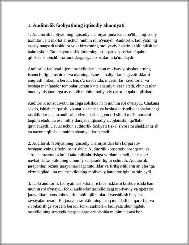 AUDITORLIK FAOLIYATINING AHAMIYATI, MAQSAD VA VAZIFALARI 3