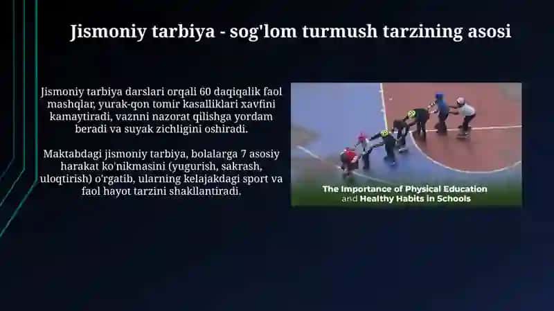 MAKTABDA JISMONIY TARBIYA ORQALI SOG`LOM TURMUSH TARZINI SHAKILLANTIRISH 3