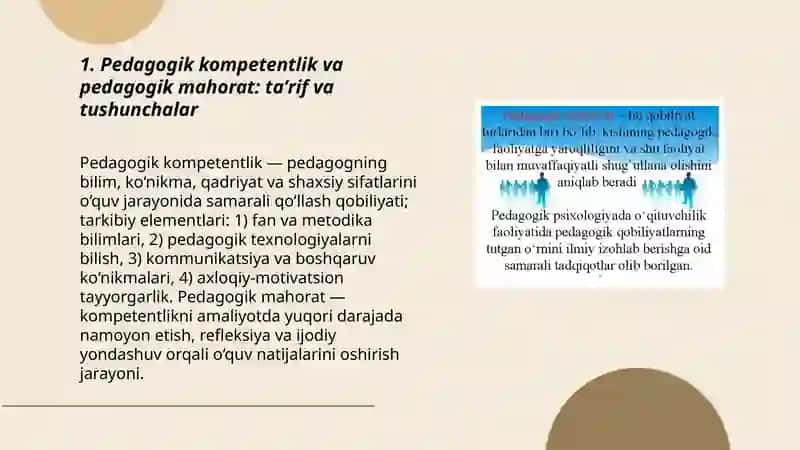 Pedagogik kompetentlik va pedagogik mahorat tushunchasi 3